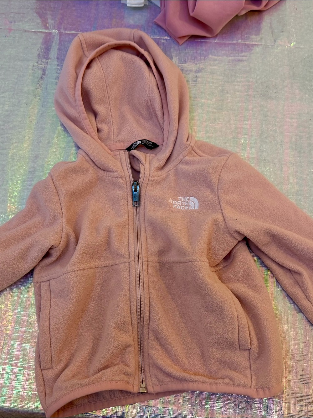 The North Face Girls' Dusty Pink Hooded Fleece Jacket